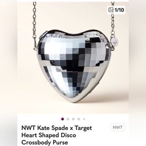 NWT Kate Spade Target Heart Shaped Disco Crossbody Purse